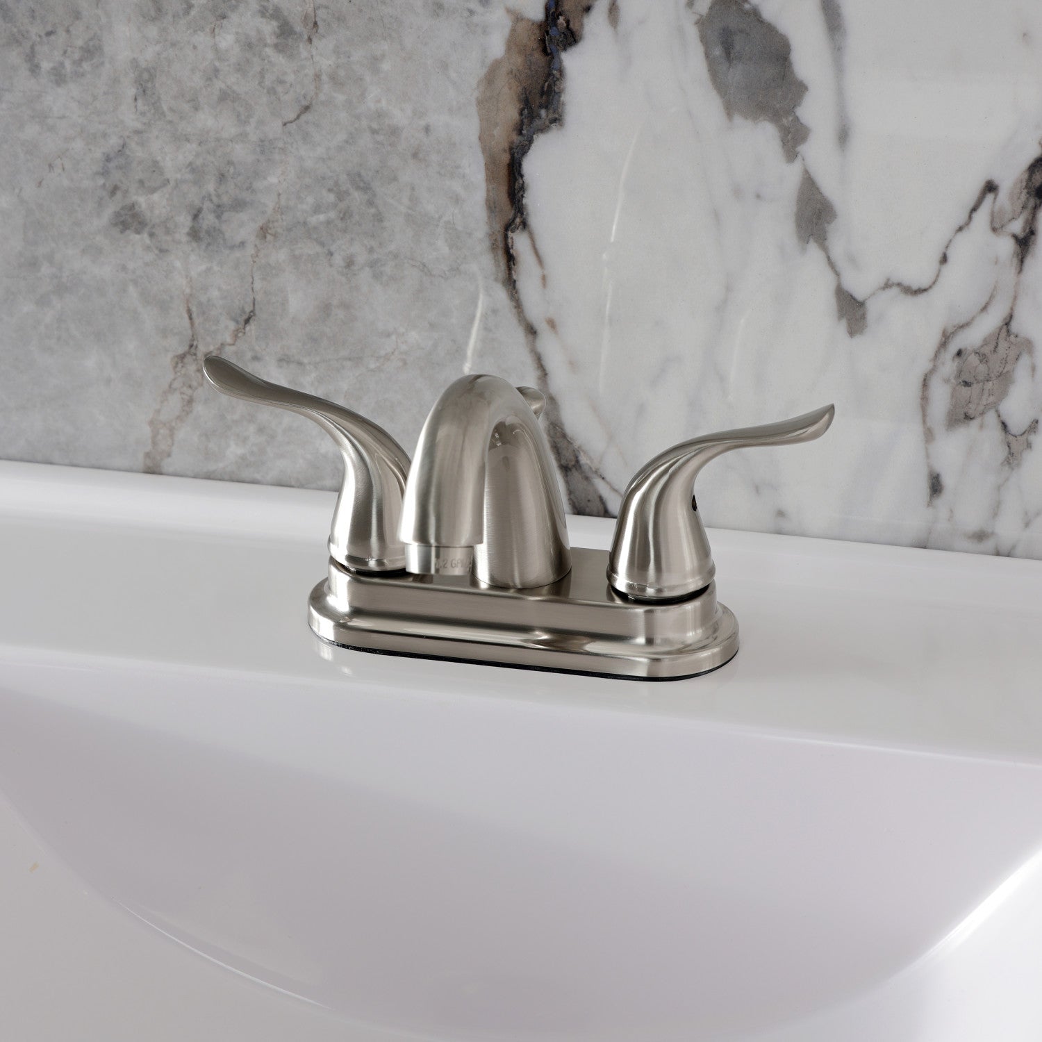 Kingston Tulare KB5618YL - Yosemite Double-Handle 3-Hole Deck Mount 4-Inch Centerset Bathroom Faucet with Pop-Up Drain, Brushed Nickel — thumbnail 2